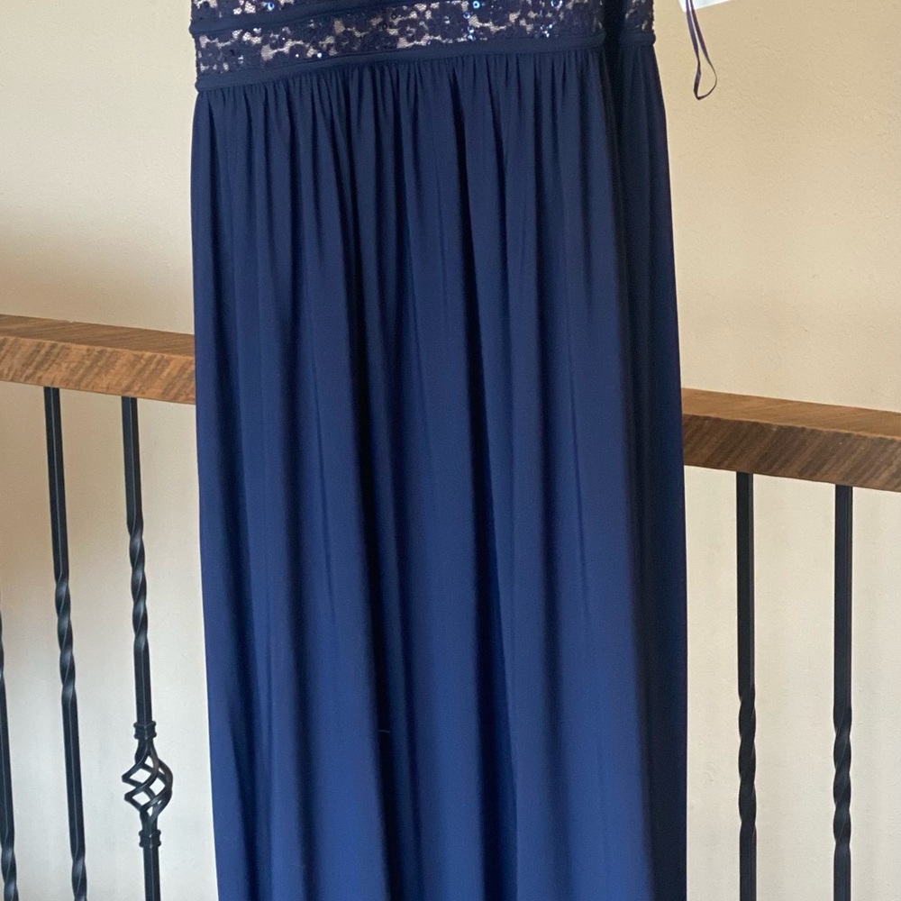 Navy Blue floor length gown NWT